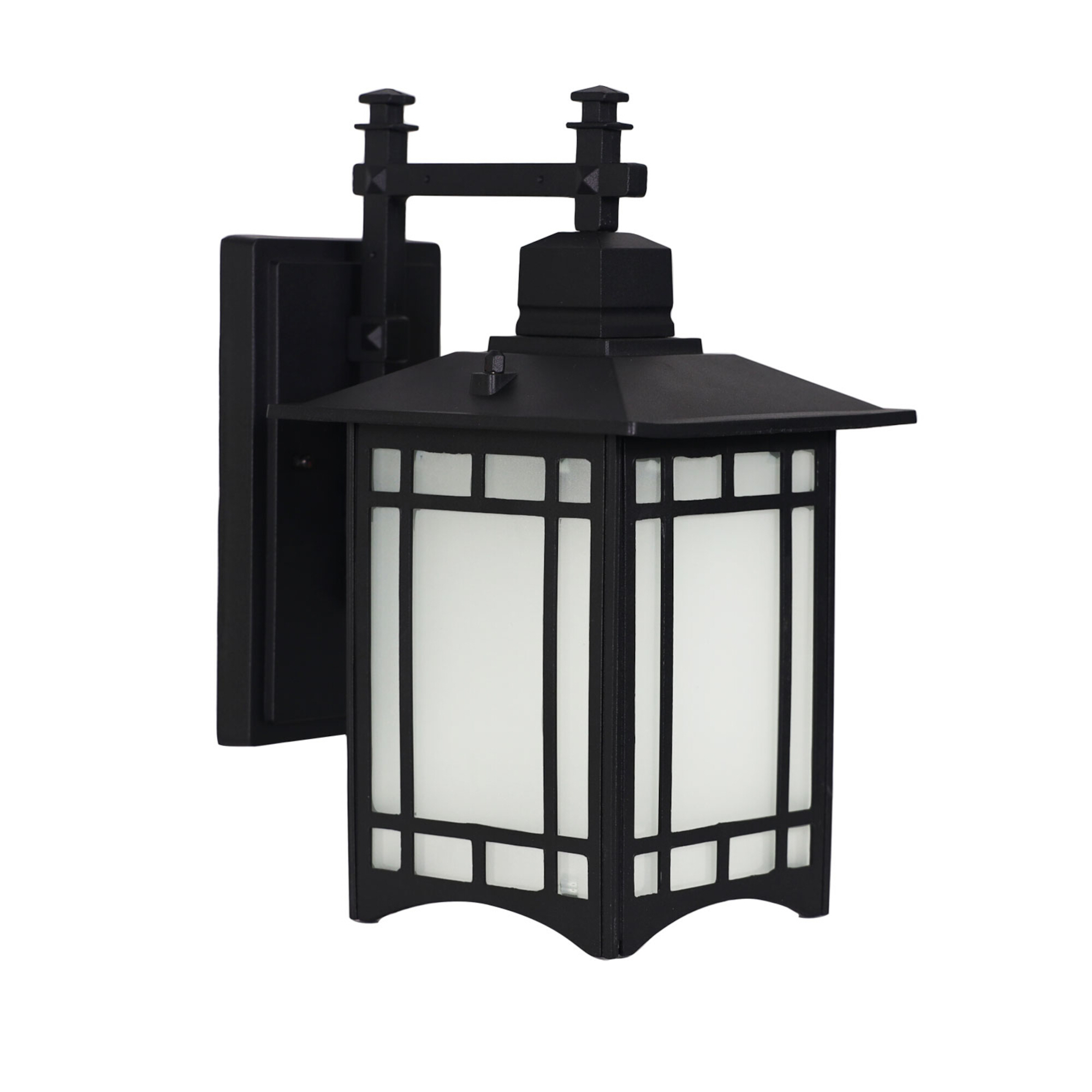 Hangul Traditional Black Lantern Wall Lamp