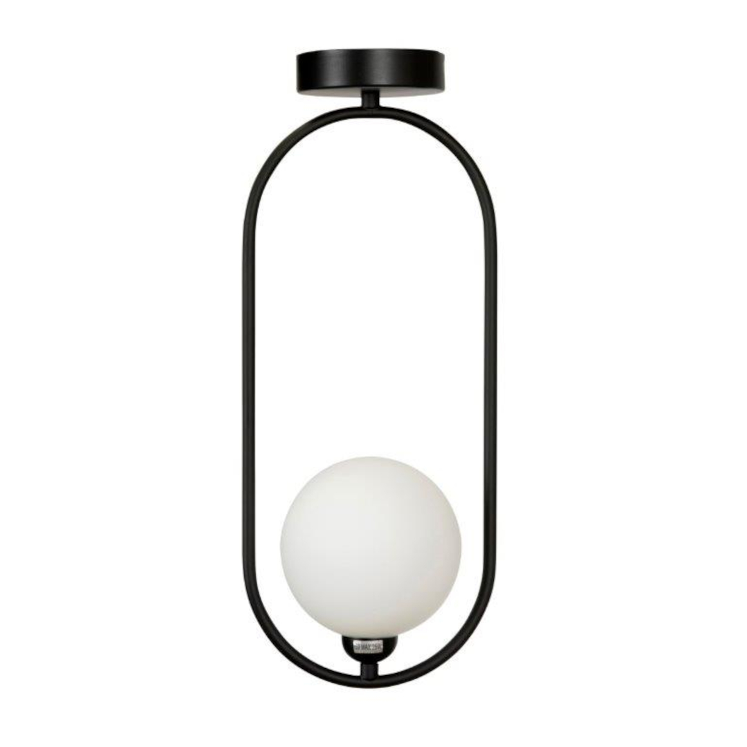 Dama Black and White Glass Ceiling Light