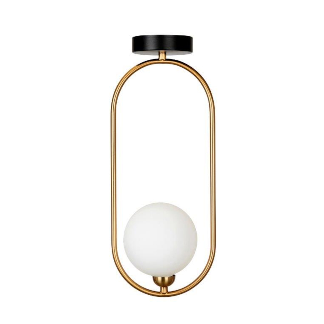 Dama Gold and White Glass Ceiling Light