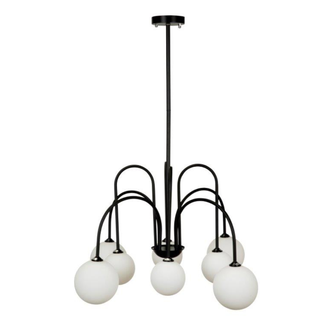 Reims Black Octet Branching Pendant Chandelier