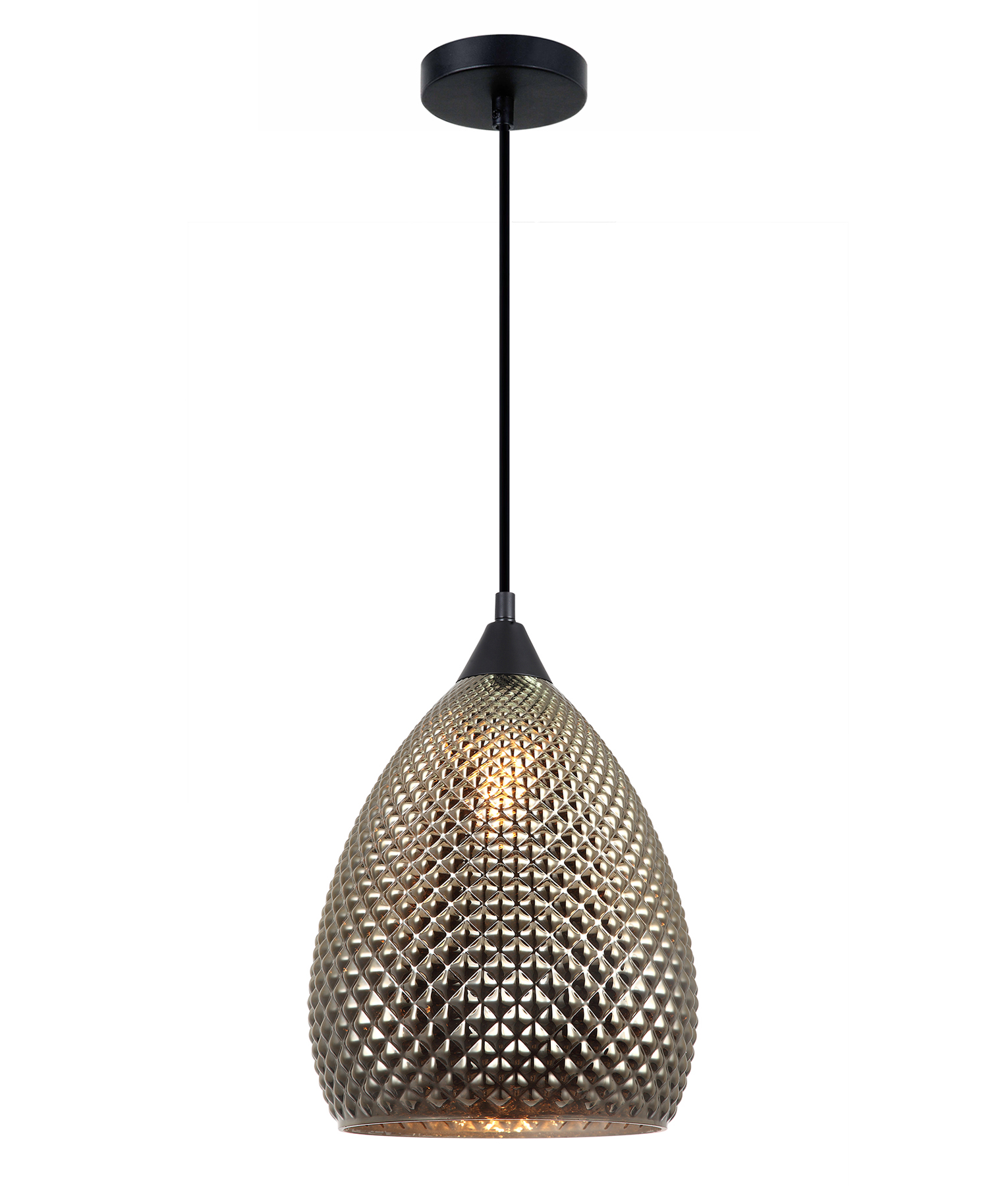 Rabat Chrome Glass Ellipse Pendant Light