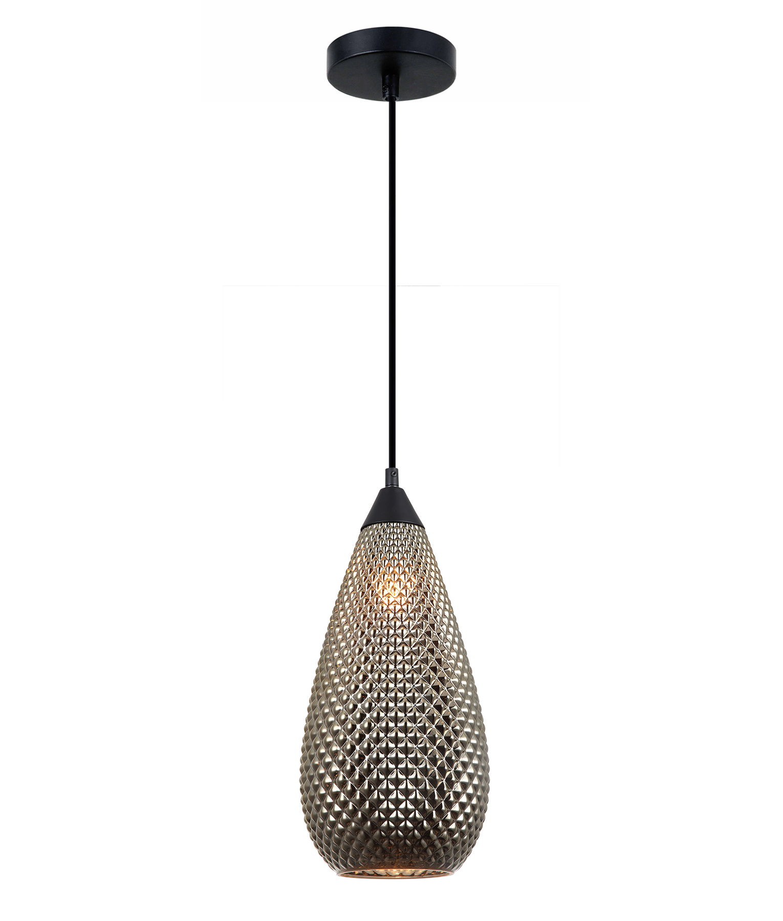Rabat Chrome Glass Teardrop Pendant Light
