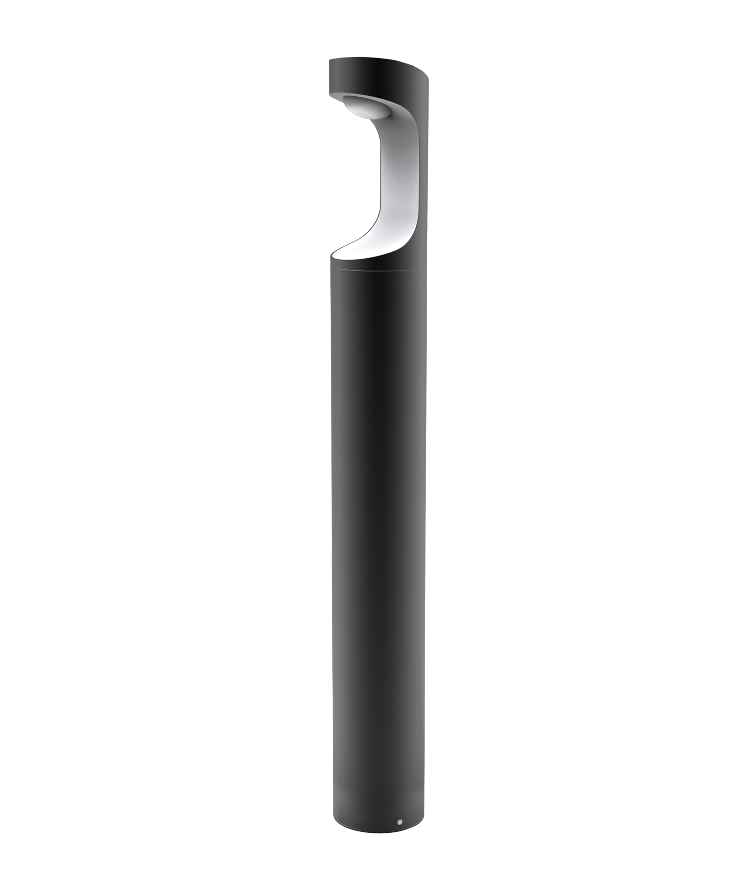 Serra Matt Black Modern Bollard Light
