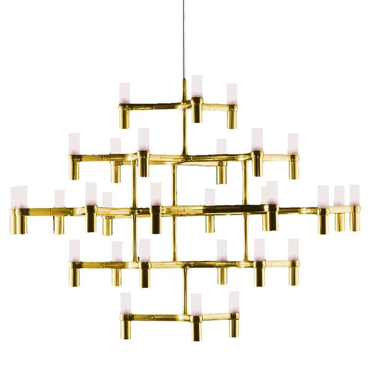 Modular 30 Light Candle Contemporary Chandelier - Gold