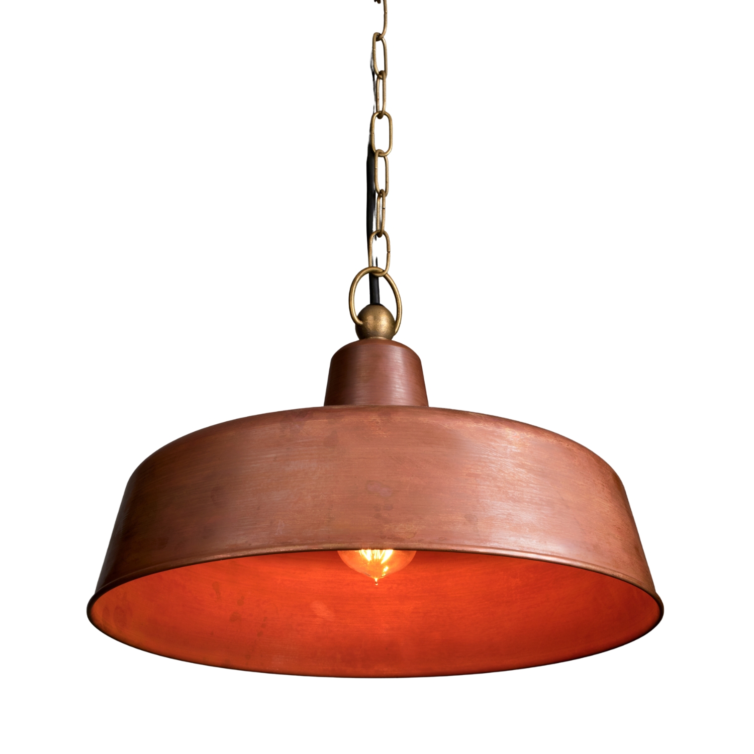 Danny Aged Copper Dome Pendant Light