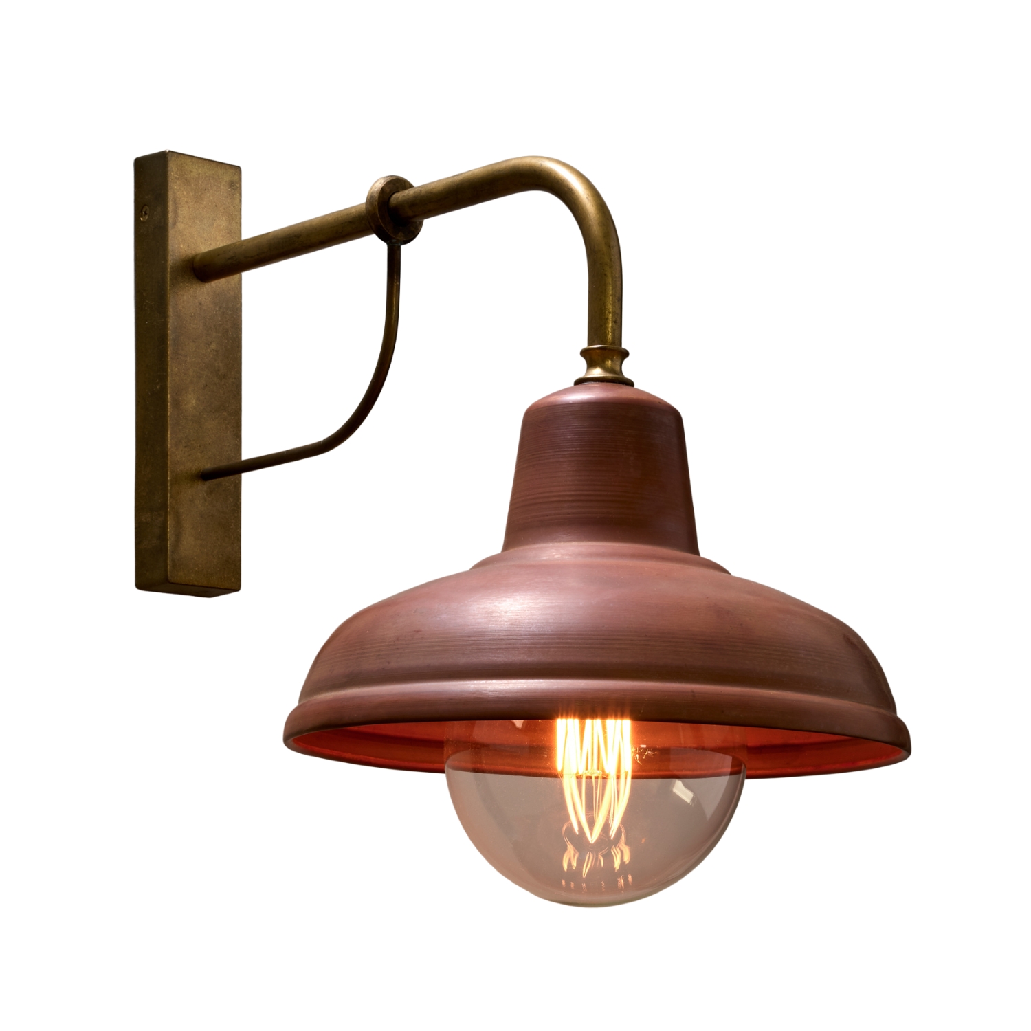 Danny Aged Copper Dome Wall Light