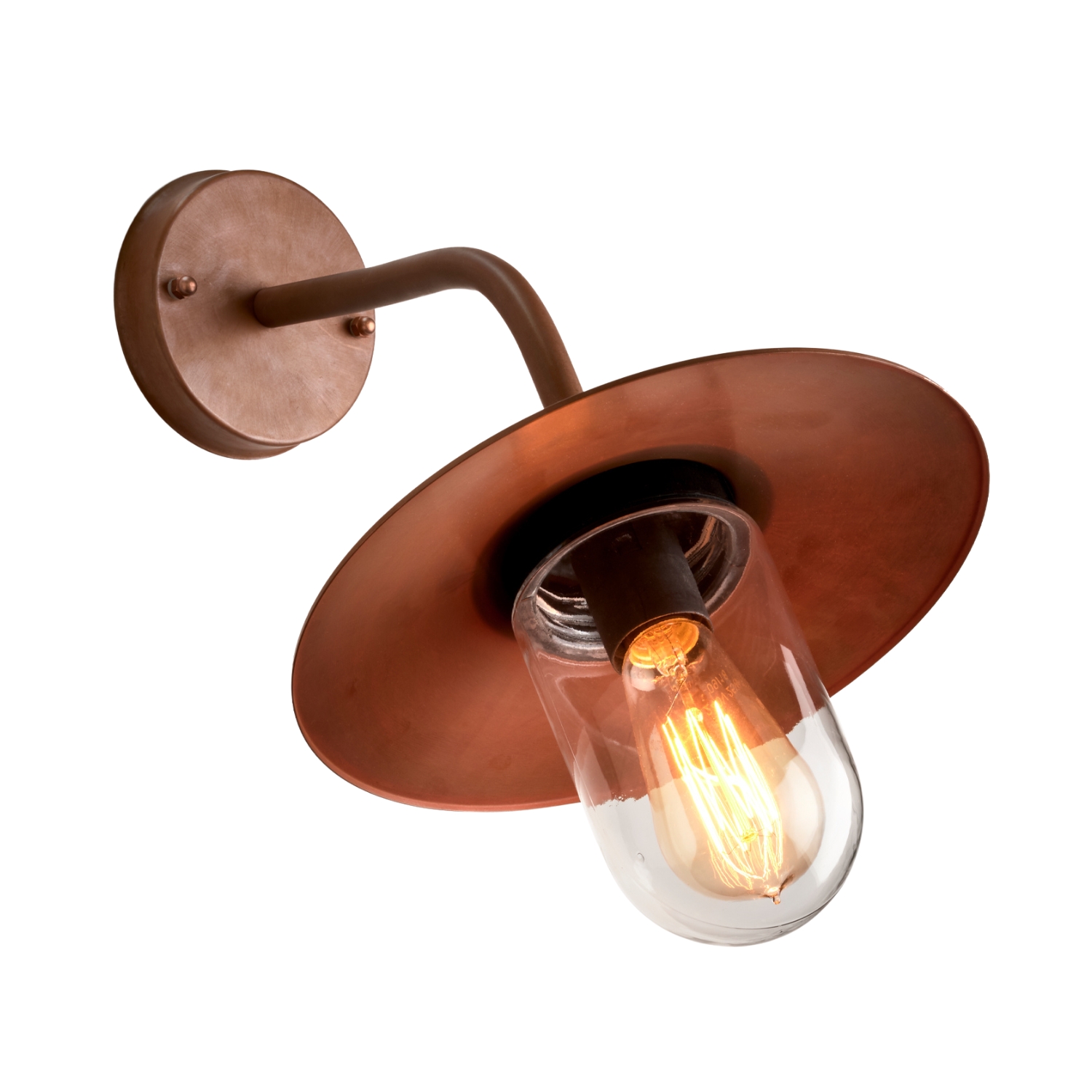 Danny Aged Copper Sun Hat Wall Light