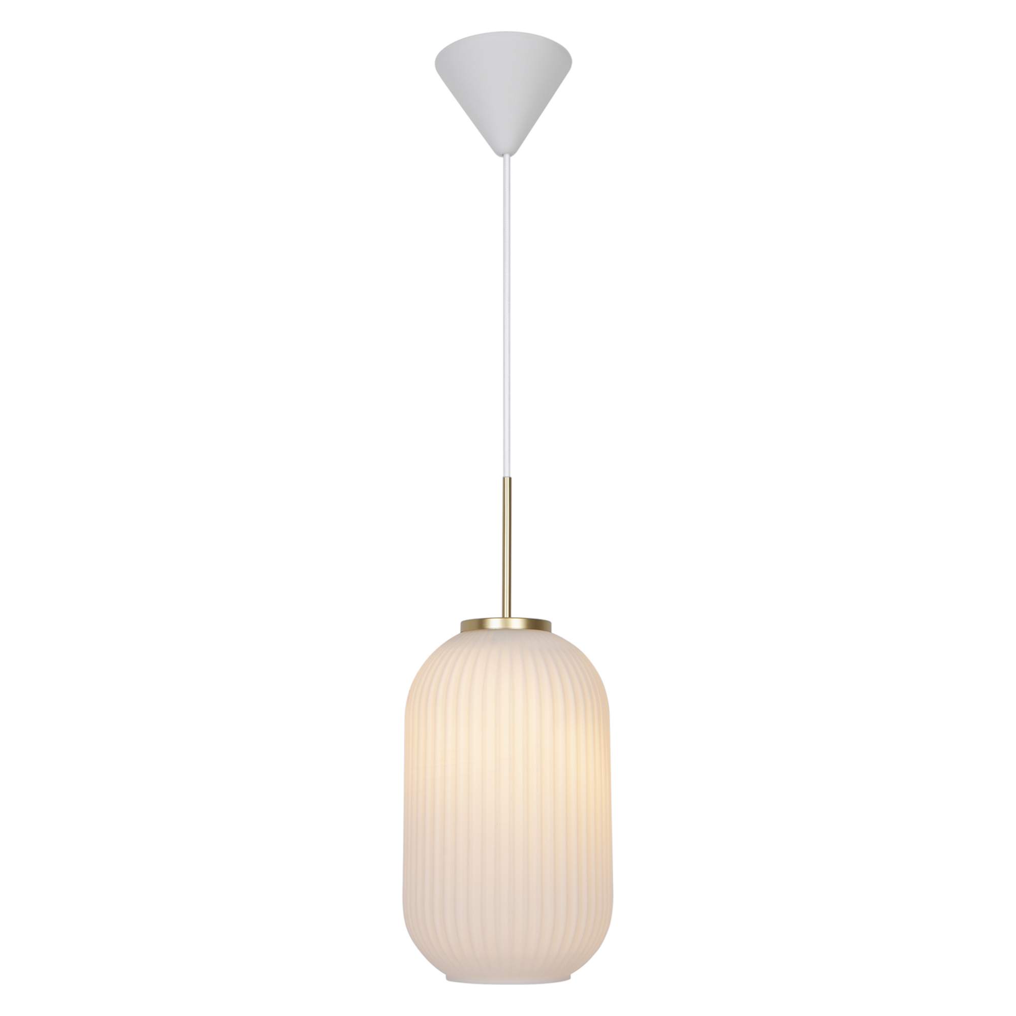 Milford 20 Oval Opal Glass Brass Pendant Light
