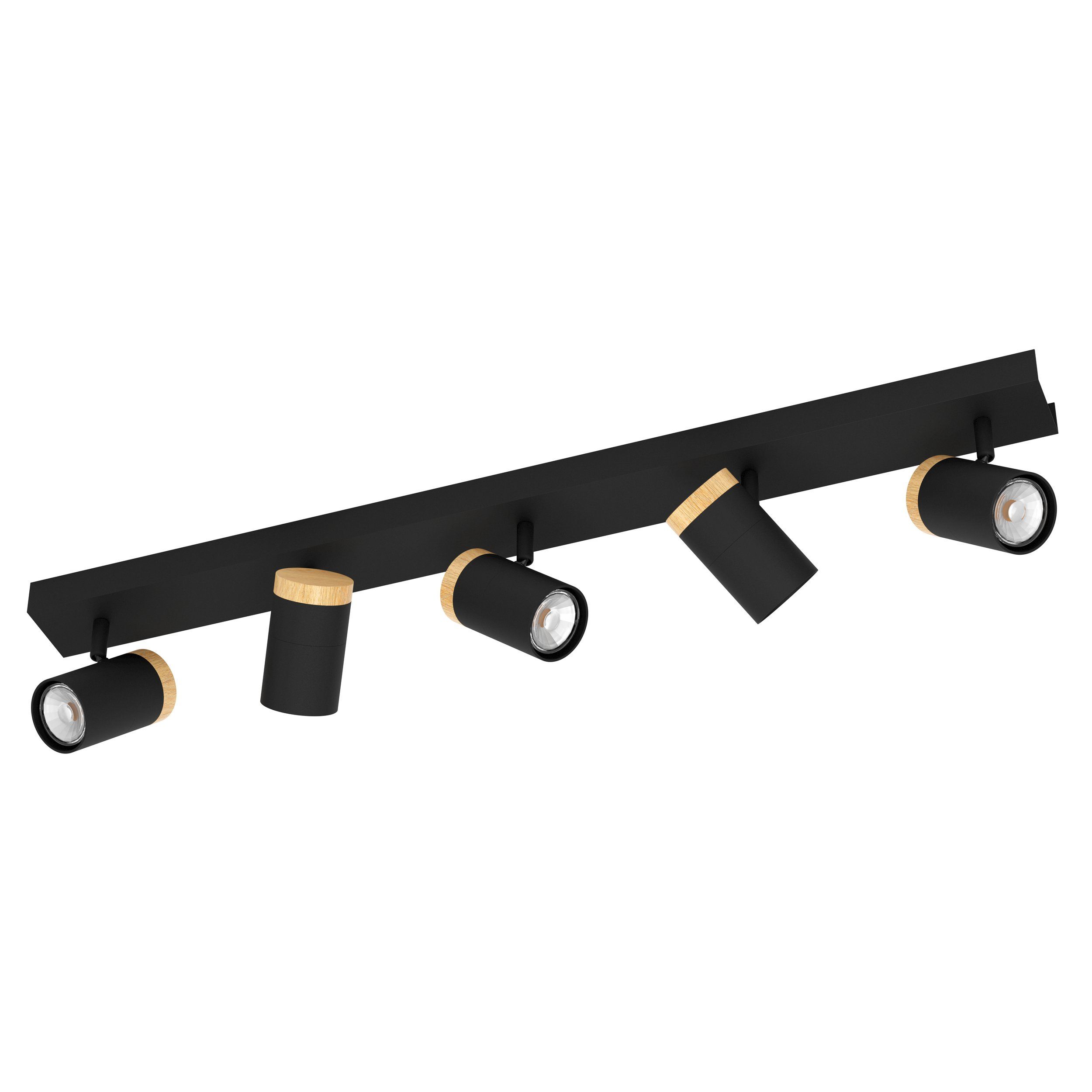 Cartagena Black and Wood Quintuple Spot Light