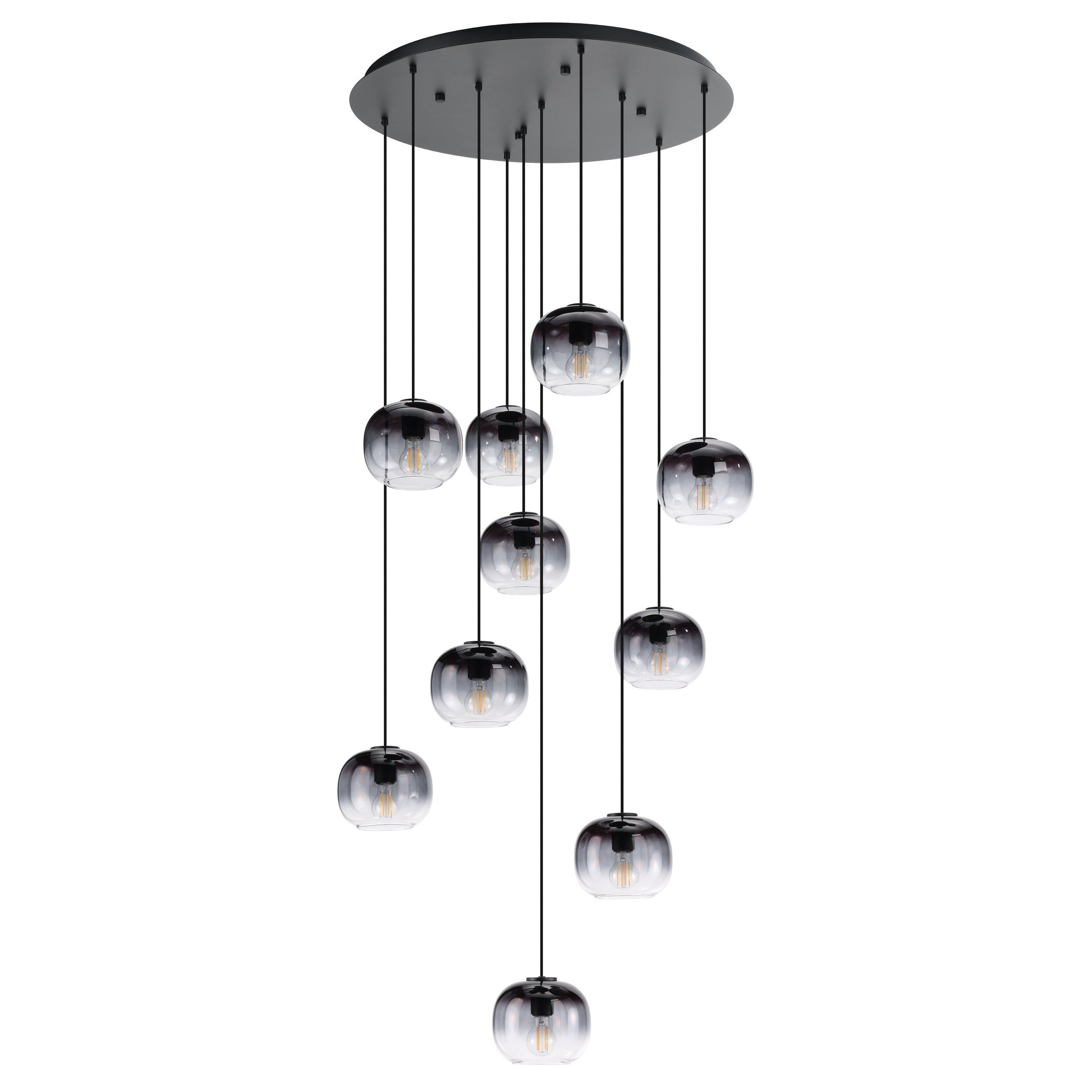 Oilella Black Grey Ombre Glass Cluster Pendant