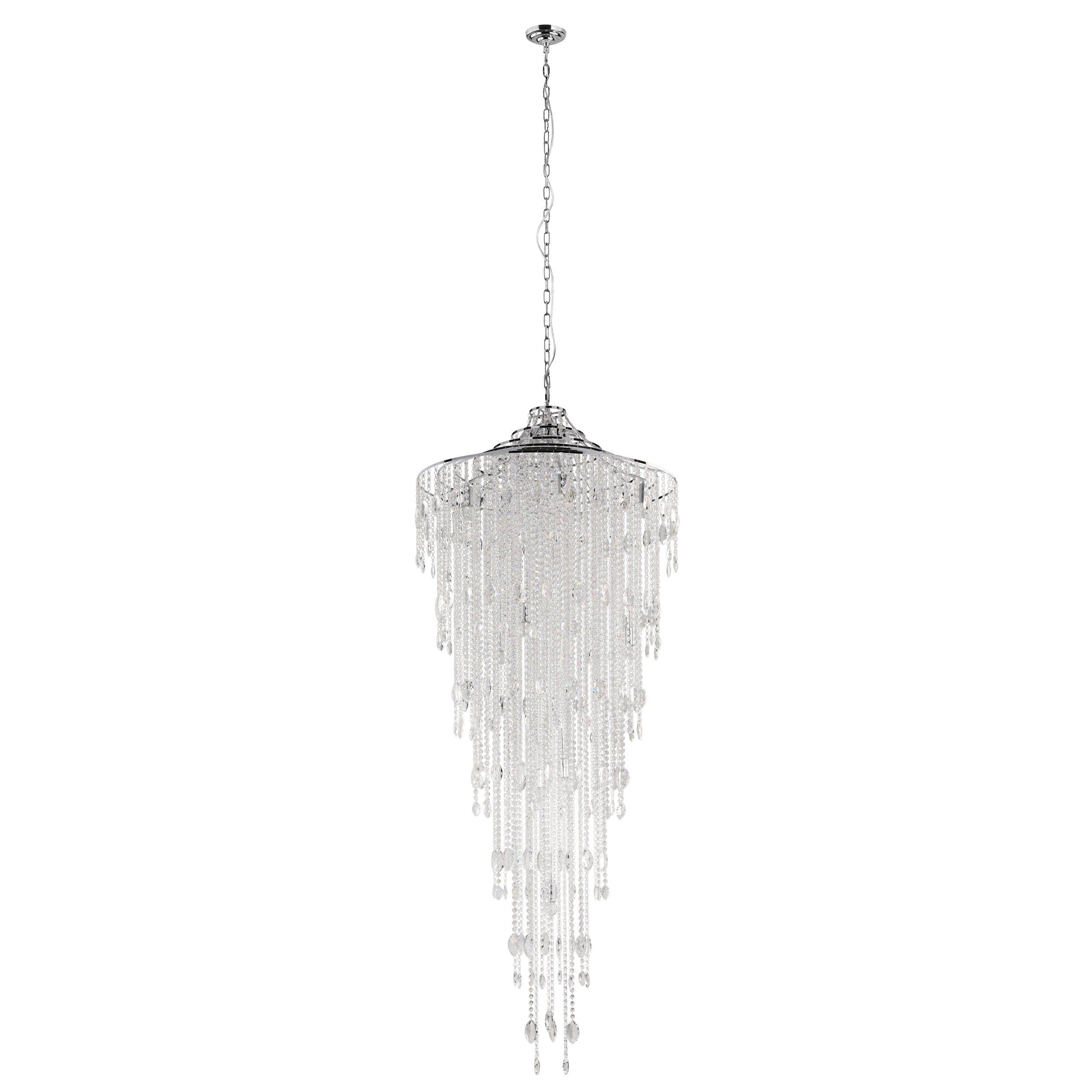 Beires Chrome Beaded Glass Chandelier