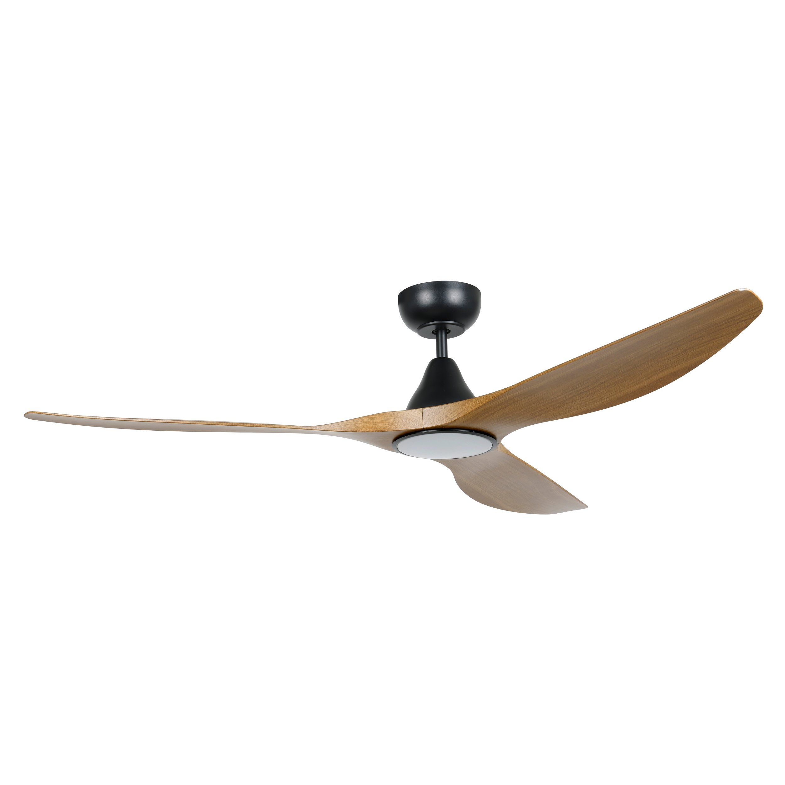 Surf Teak and Black DC Ceiling Fan with Light