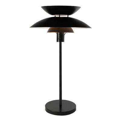 Allegra Black Three-Tier Shaded Table Lamp