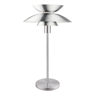 Allegra Satin Chrome Three-Tier Shaded Table Lamp