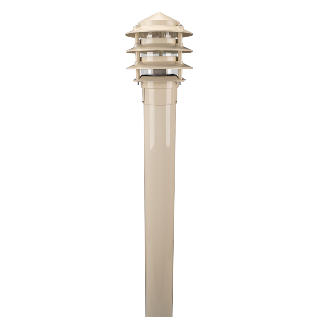 BL Beige Tiered Conical Helmet Bollard Light