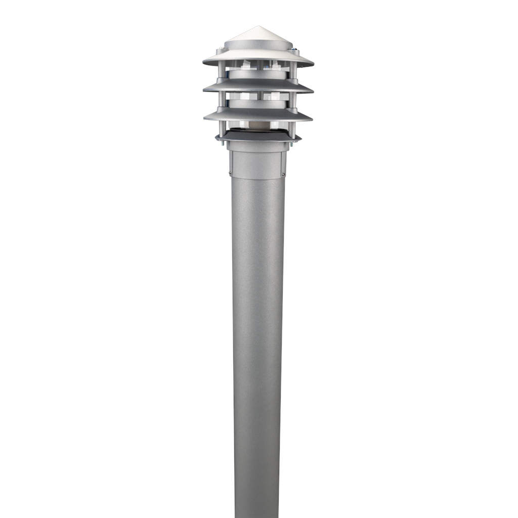 BL Silver Tiered Conical Helmet Bollard Light
