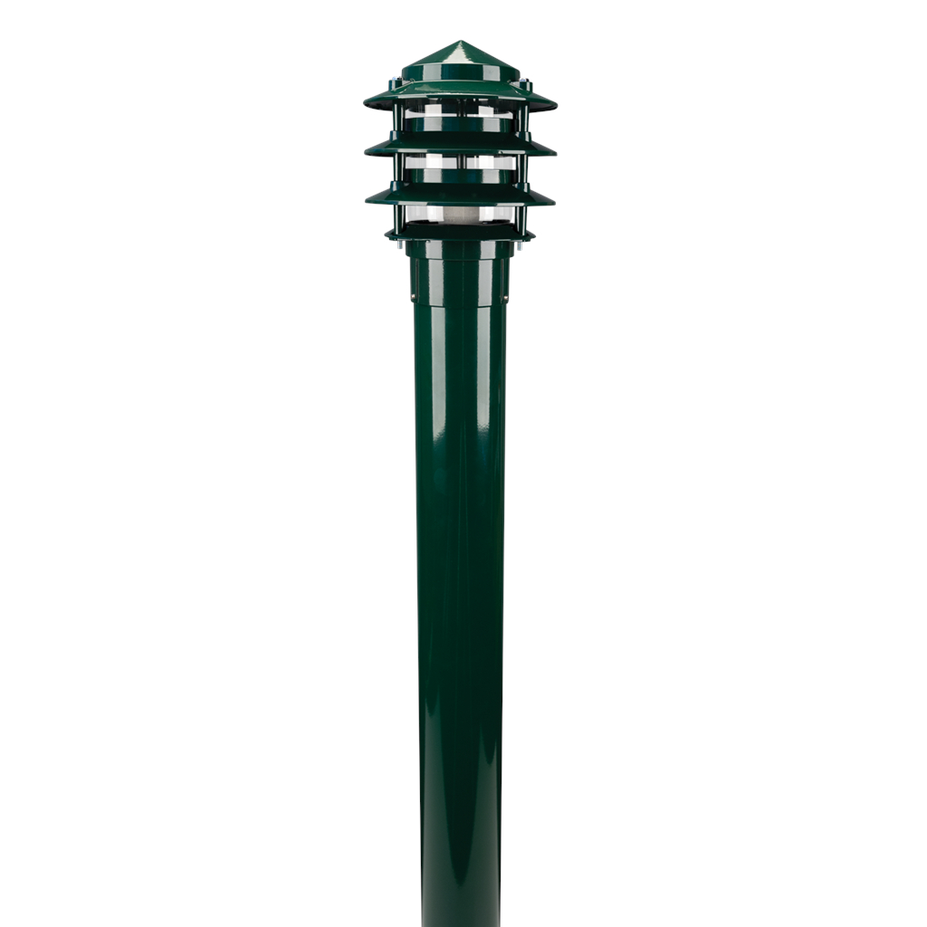 BL Green Tiered Conical Helmet Bollard Light