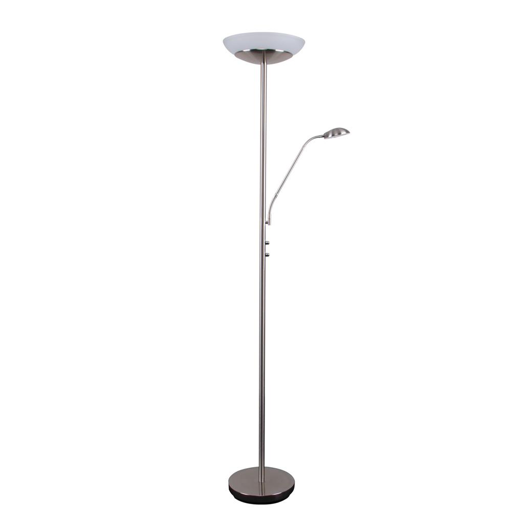 Eden Satin Chrome Mother and Child Floor Lamp