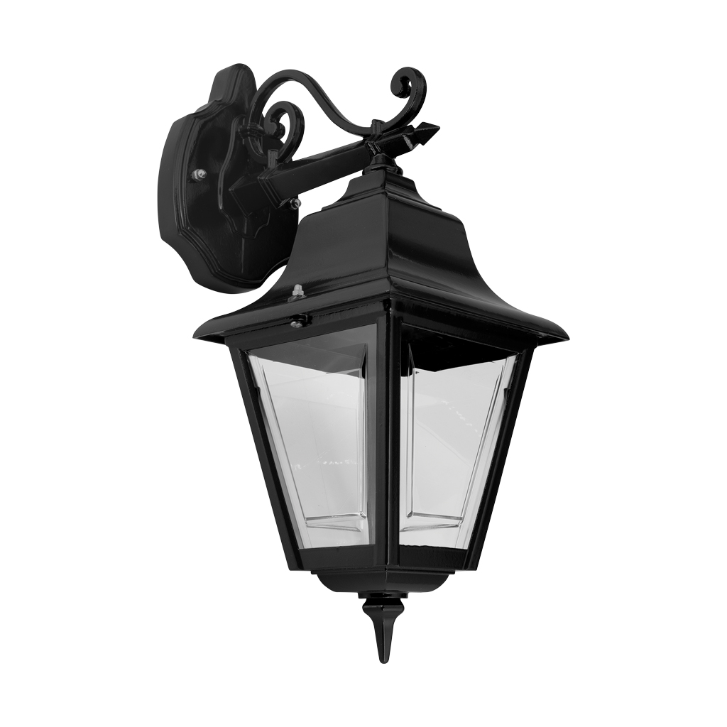 Paris Straight Arm Black Down Wall Light