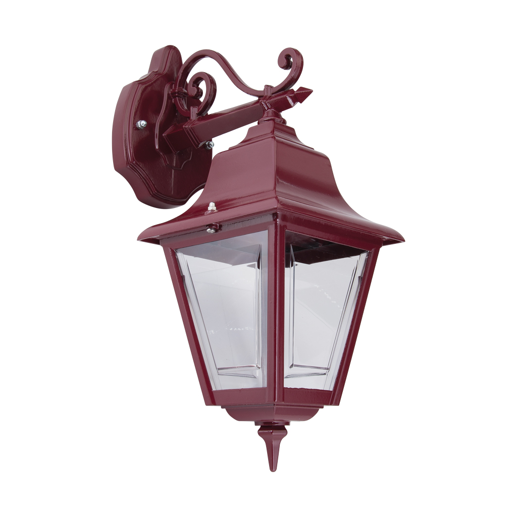 Paris Straight Arm Burgundy Down Wall Light