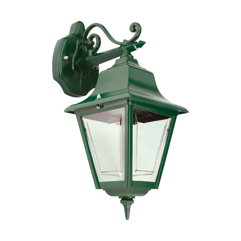 Paris Straight Arm Green Down Wall Light