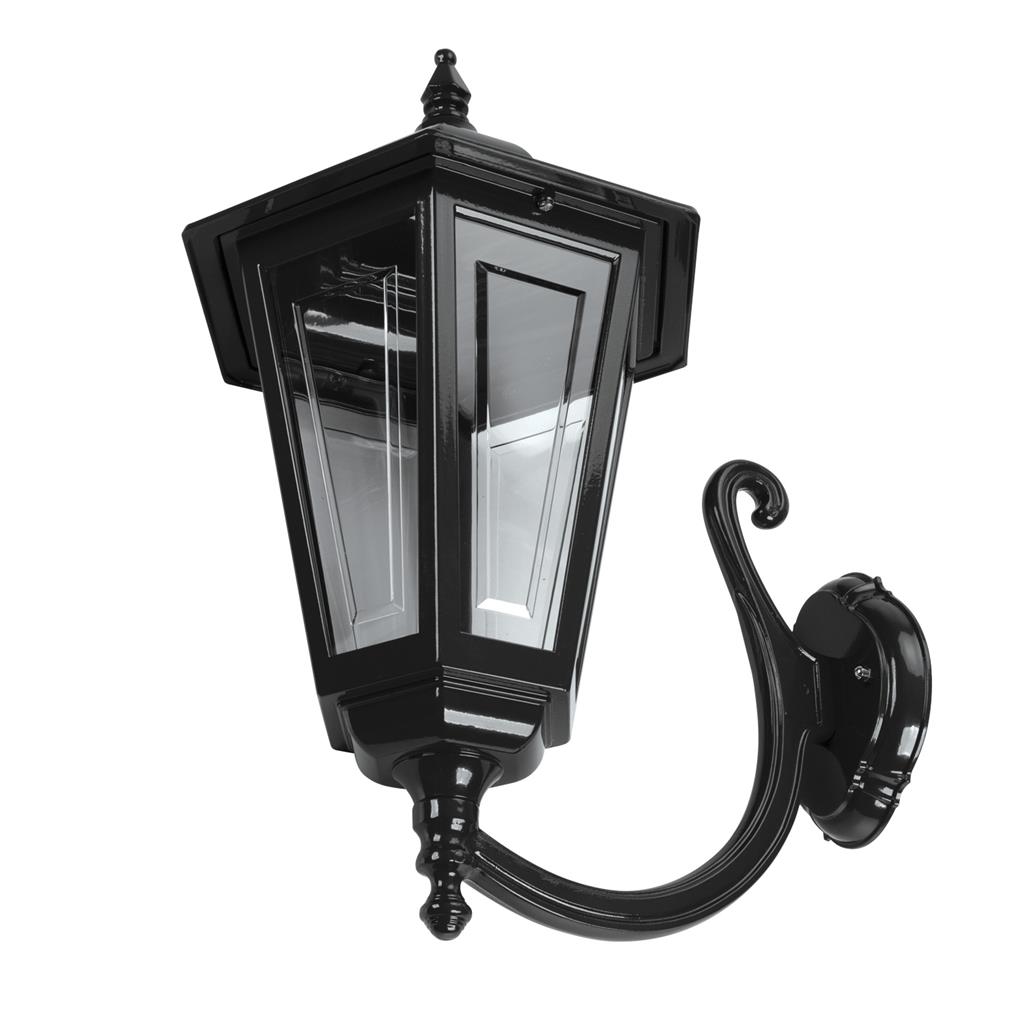 Turin Curved Arm Black Up Wall Light