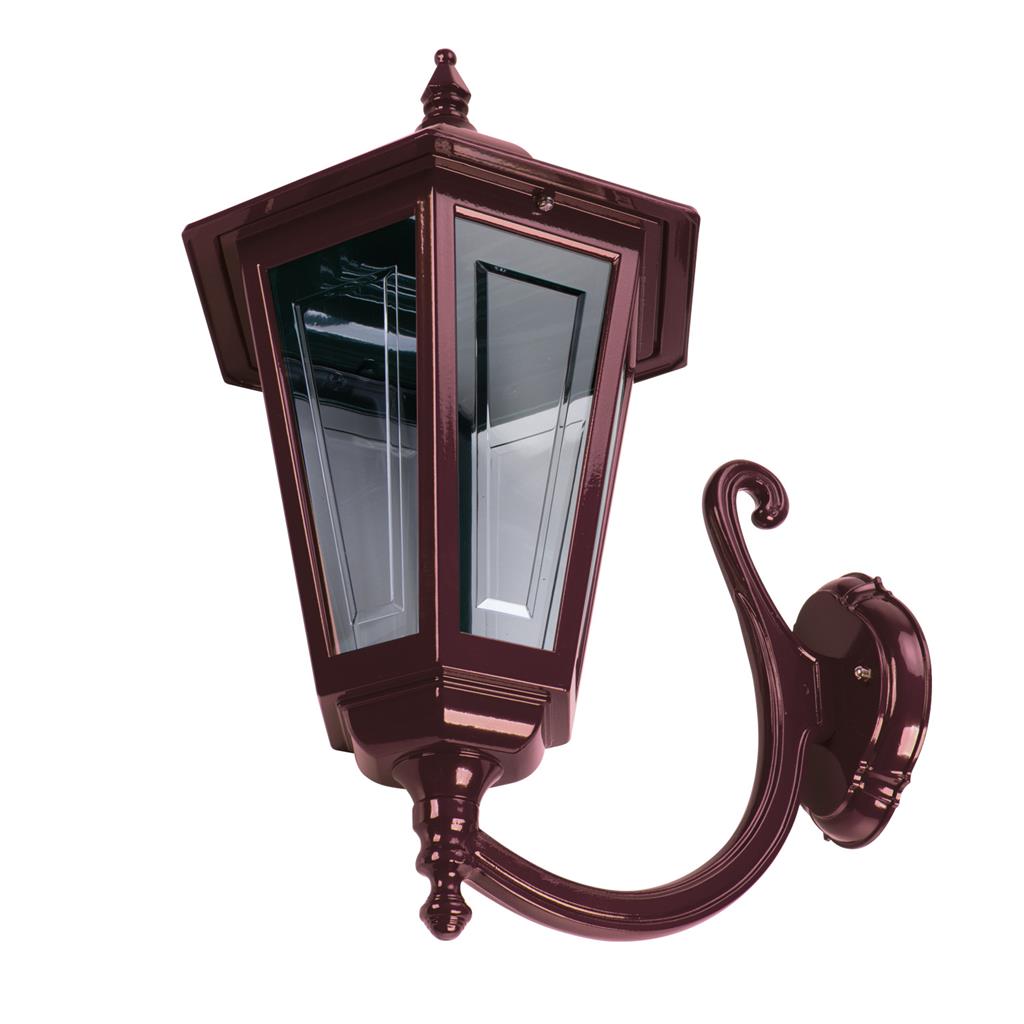Turin Curved Arm Burgundy Up Wall Light