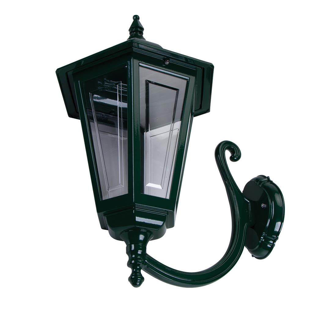 Turin Curved Arm Green Up Wall Light