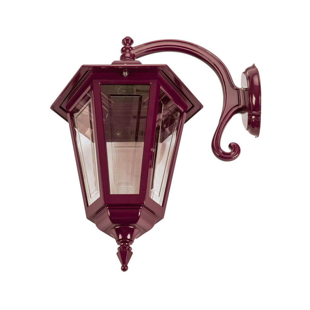 Turin Curved Arm Burgundy Down Wall Light
