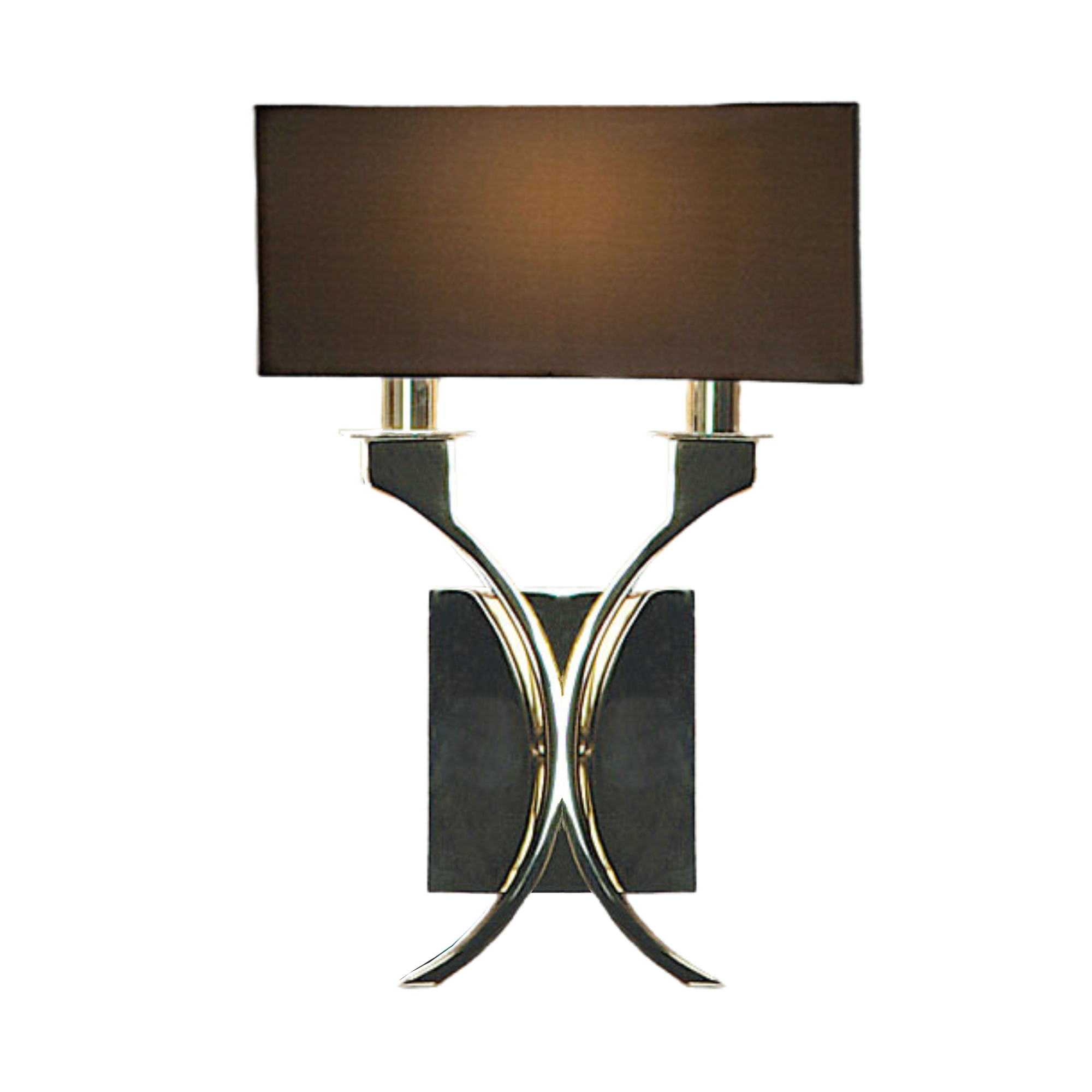 Zimmer 2 Light Polished Nickel Wall Light - Black