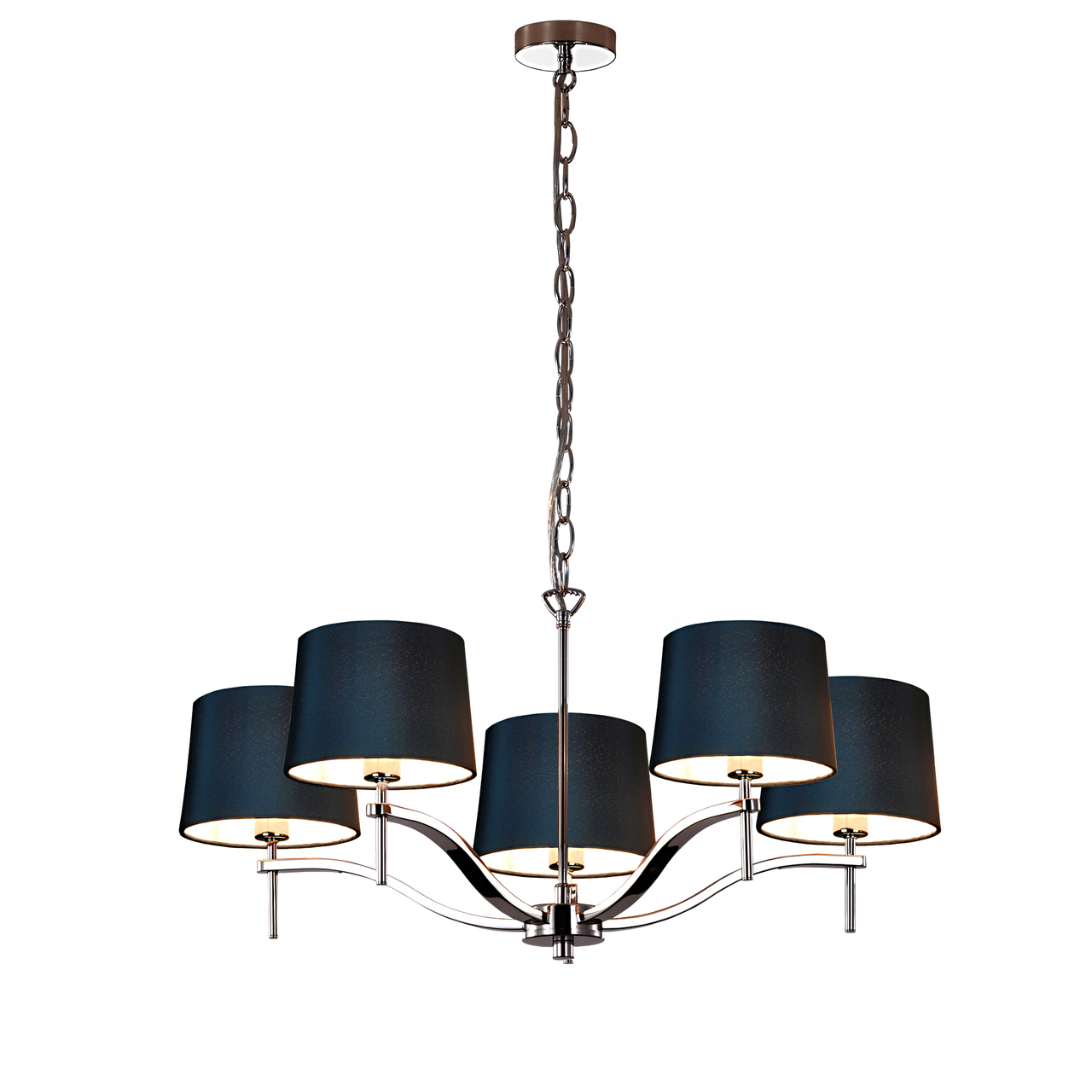 Grace 5 Light Chandelier - Black Linen