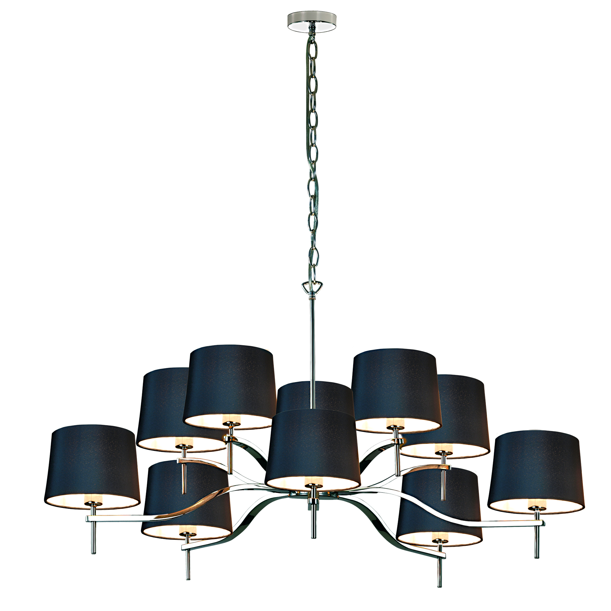 Grace 10 Light Chandelier - Black Linen