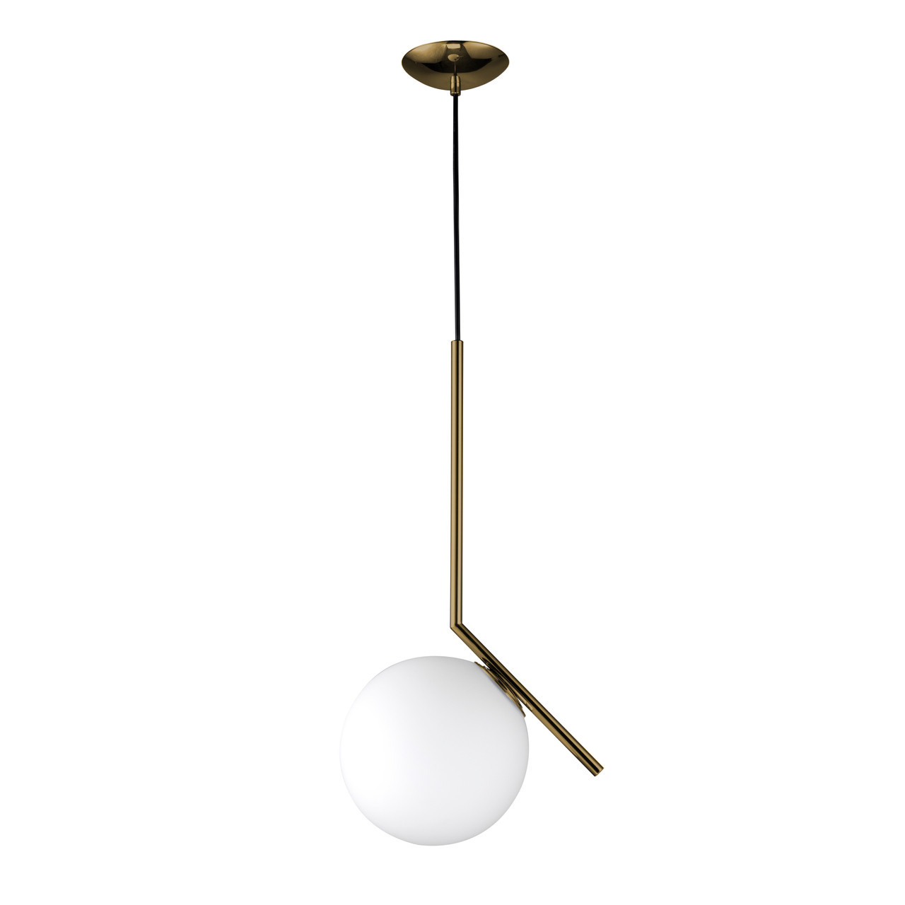 Minimalist Line Brass Opal Glass Modern Pendant Light