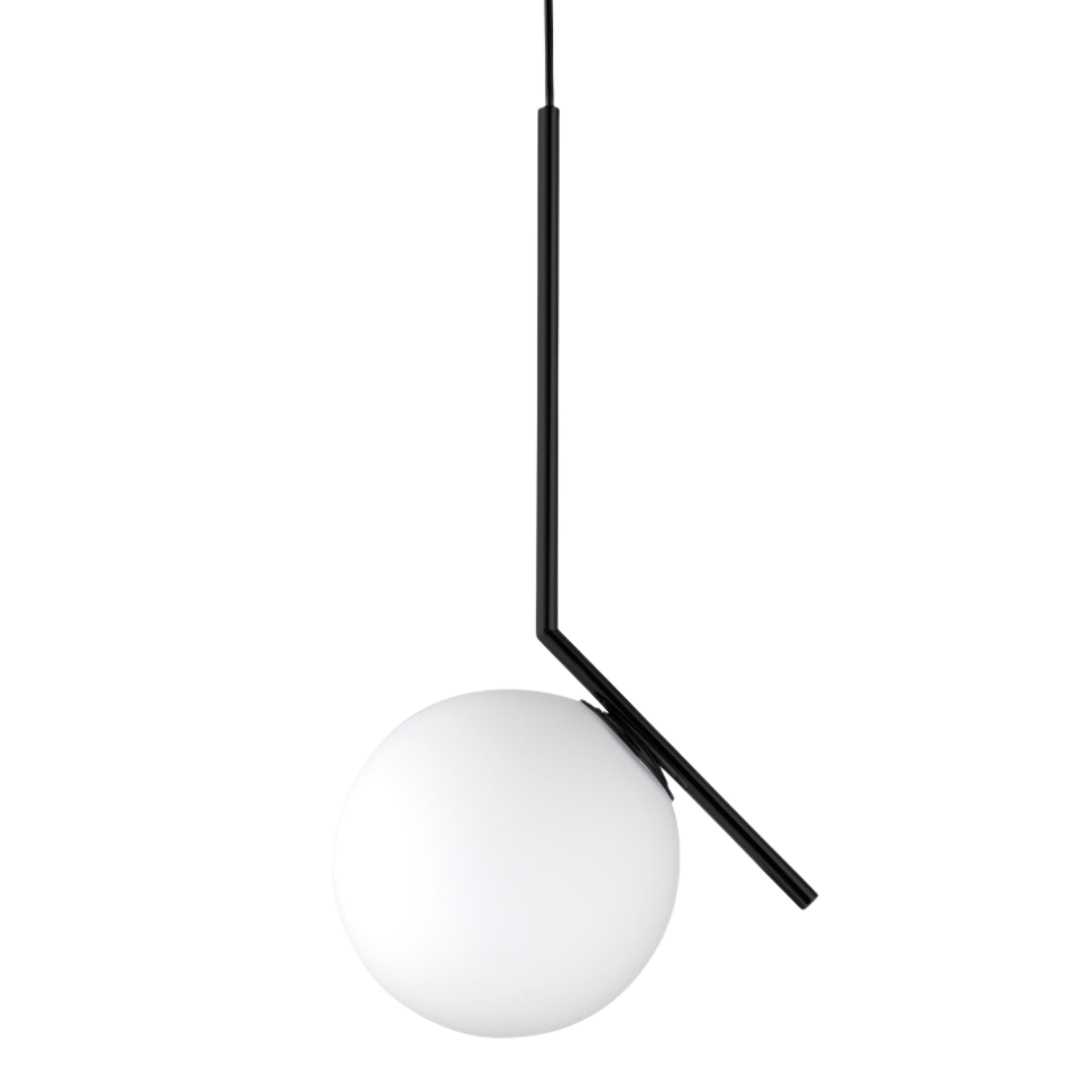 Minimalist Line Black Opal Glass Modern Pendant Light
