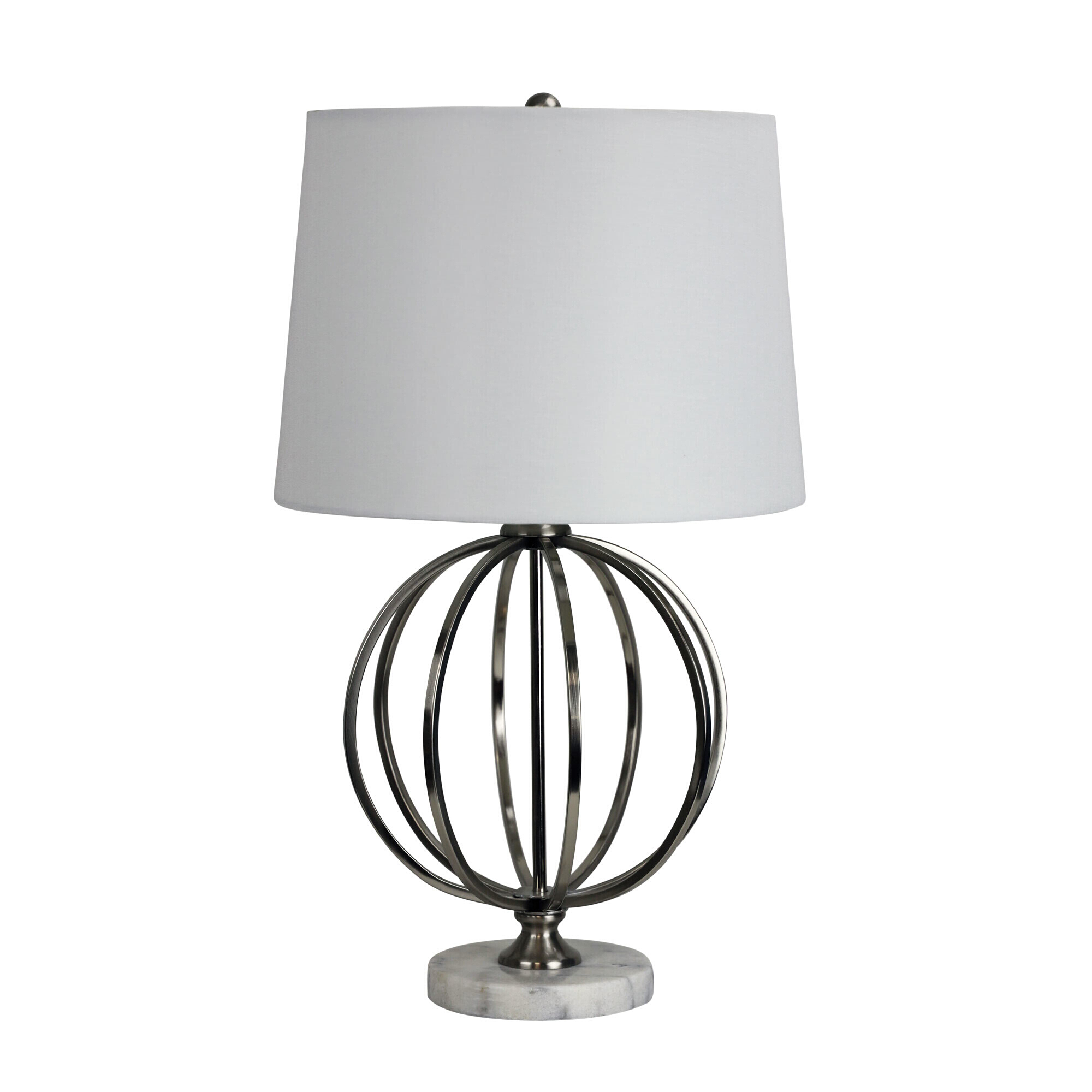 Venti Brushed Chrome Metal and Marble Table Lamp