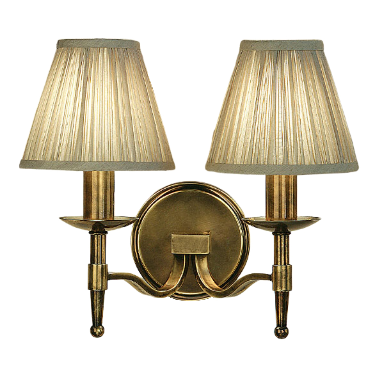 Stanford 2 Light Brass Wall Lamp - Shimmer Grey