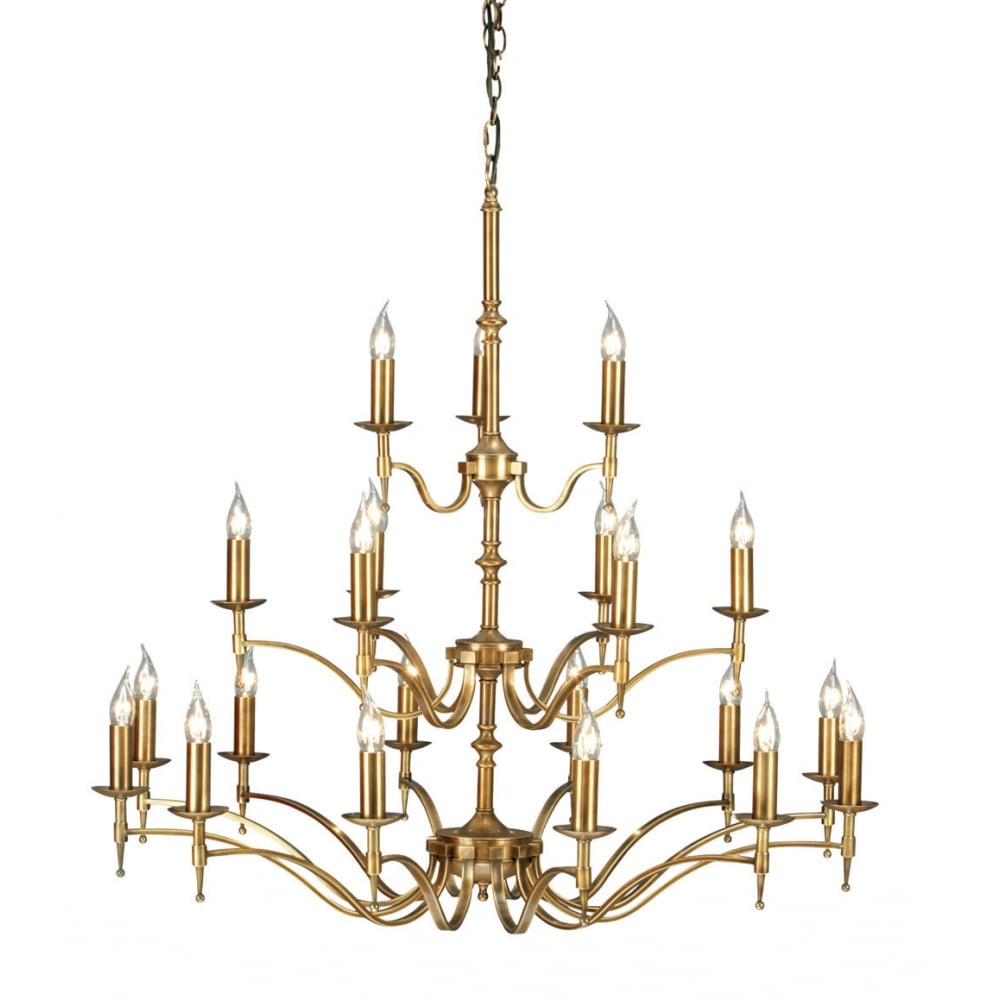Stanford 21 Light Candle Brass Chandelier