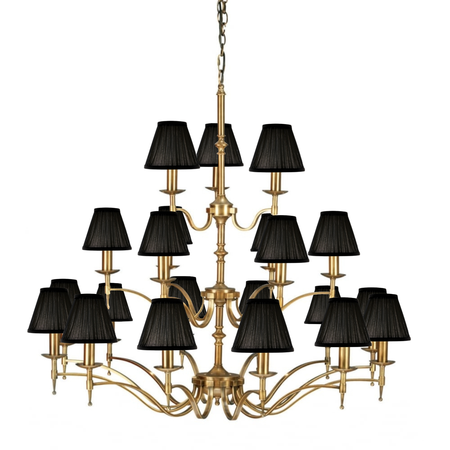 Stanford 21 Light Brass Chandelier - Black