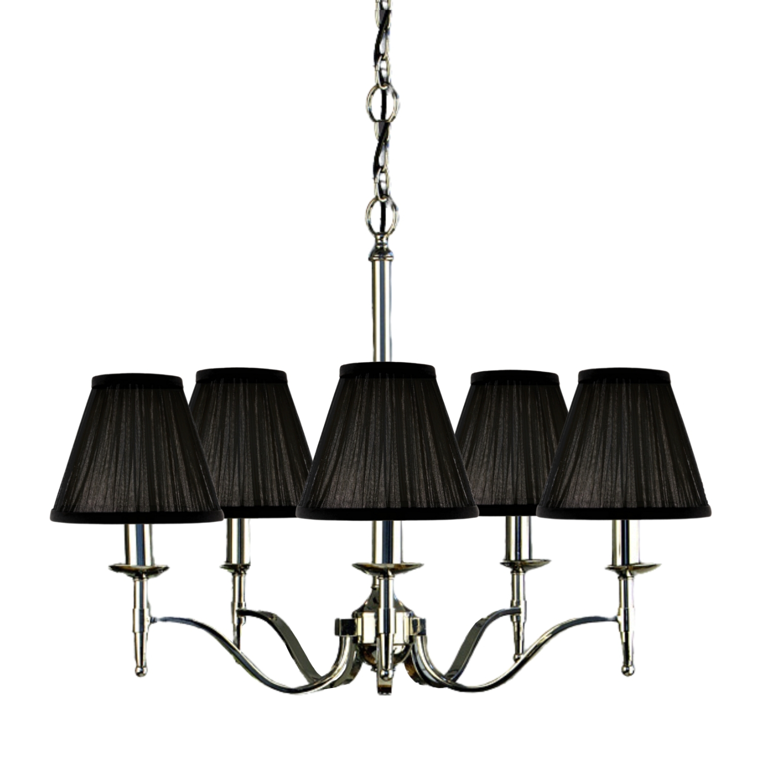 Stanford 5 Light Nickel Chandelier - Black