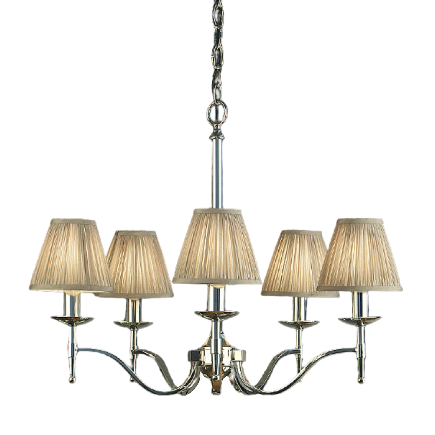 Stanford 5 Light Nickel Chandelier - Shimmer Grey
