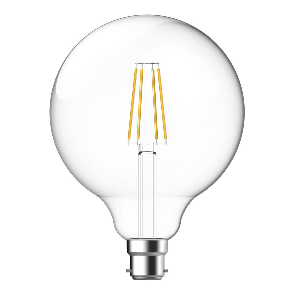 7.5W Round Clear Warm White B22 G120 LED Bulb