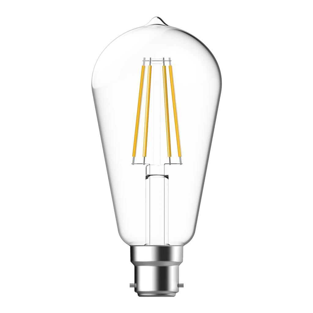 7.5W Straight Tapered Clear Daylight B22 ST64 LED Bulb