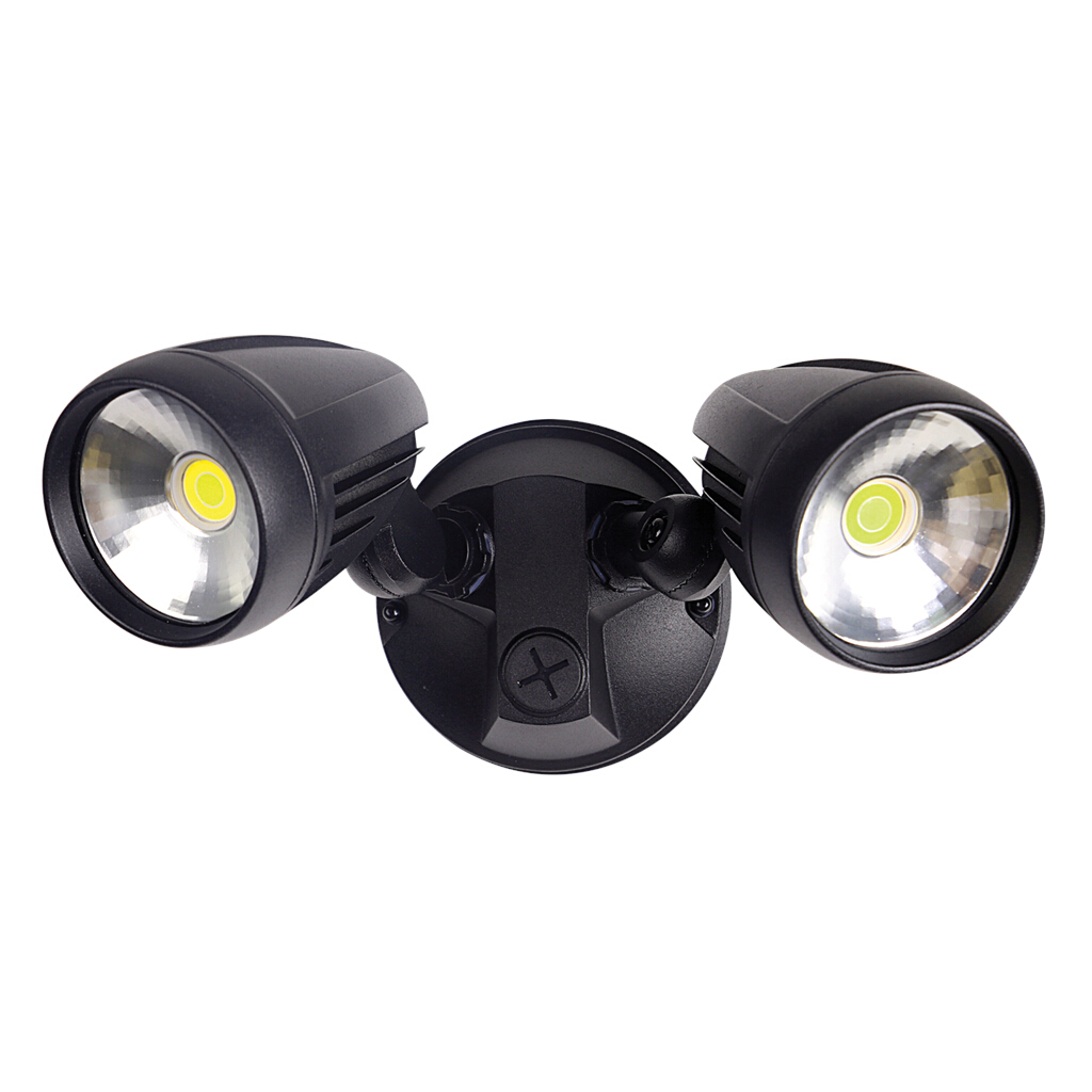 Muro Pro Black LED Exterior Twin Spotlight