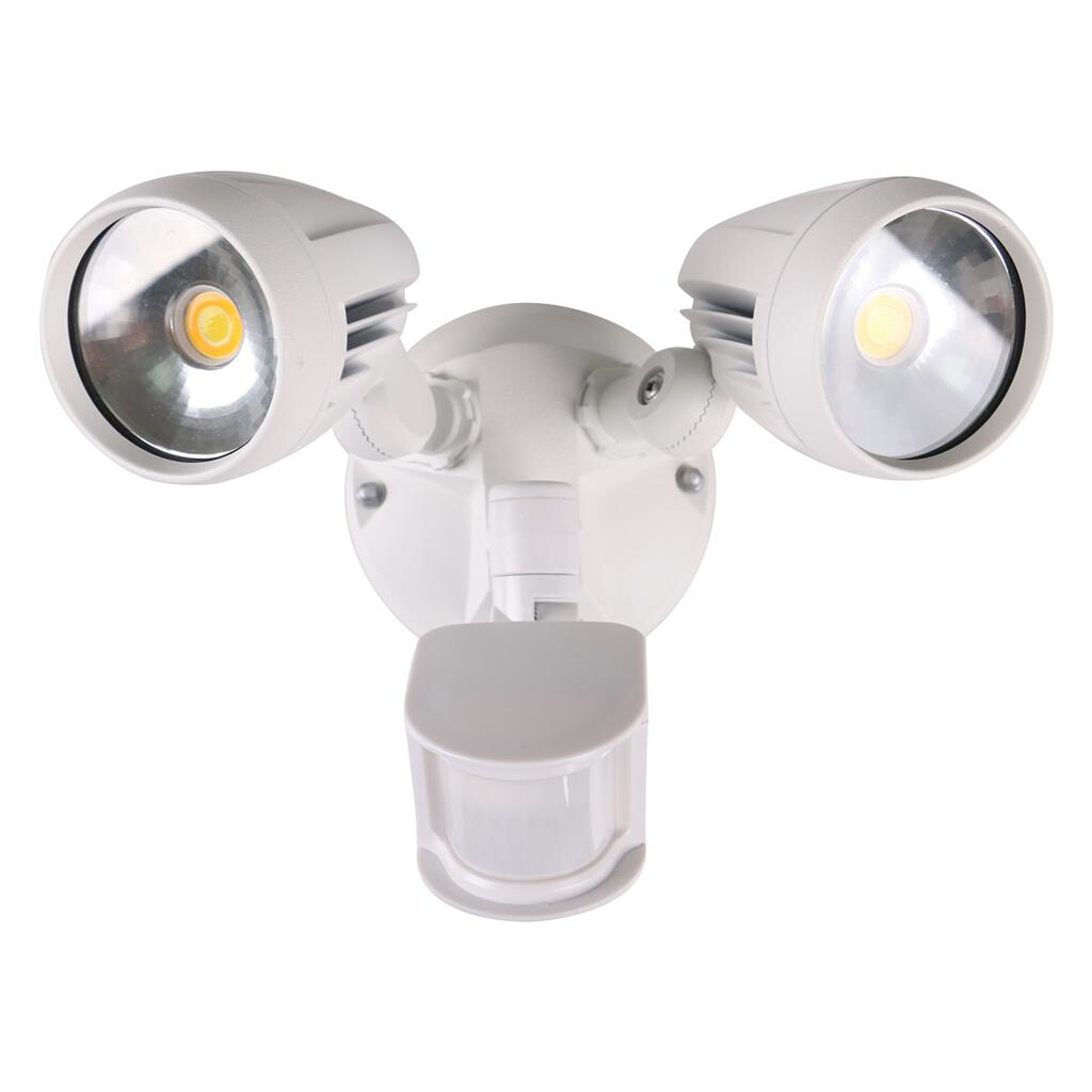 Muro Pro White LED Exterior Twin Spotlight with Sensor