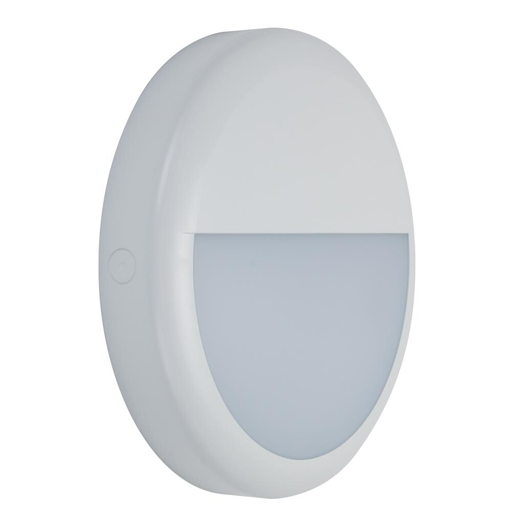 Versa White Round Eyelid Bunker Wall Lamp
