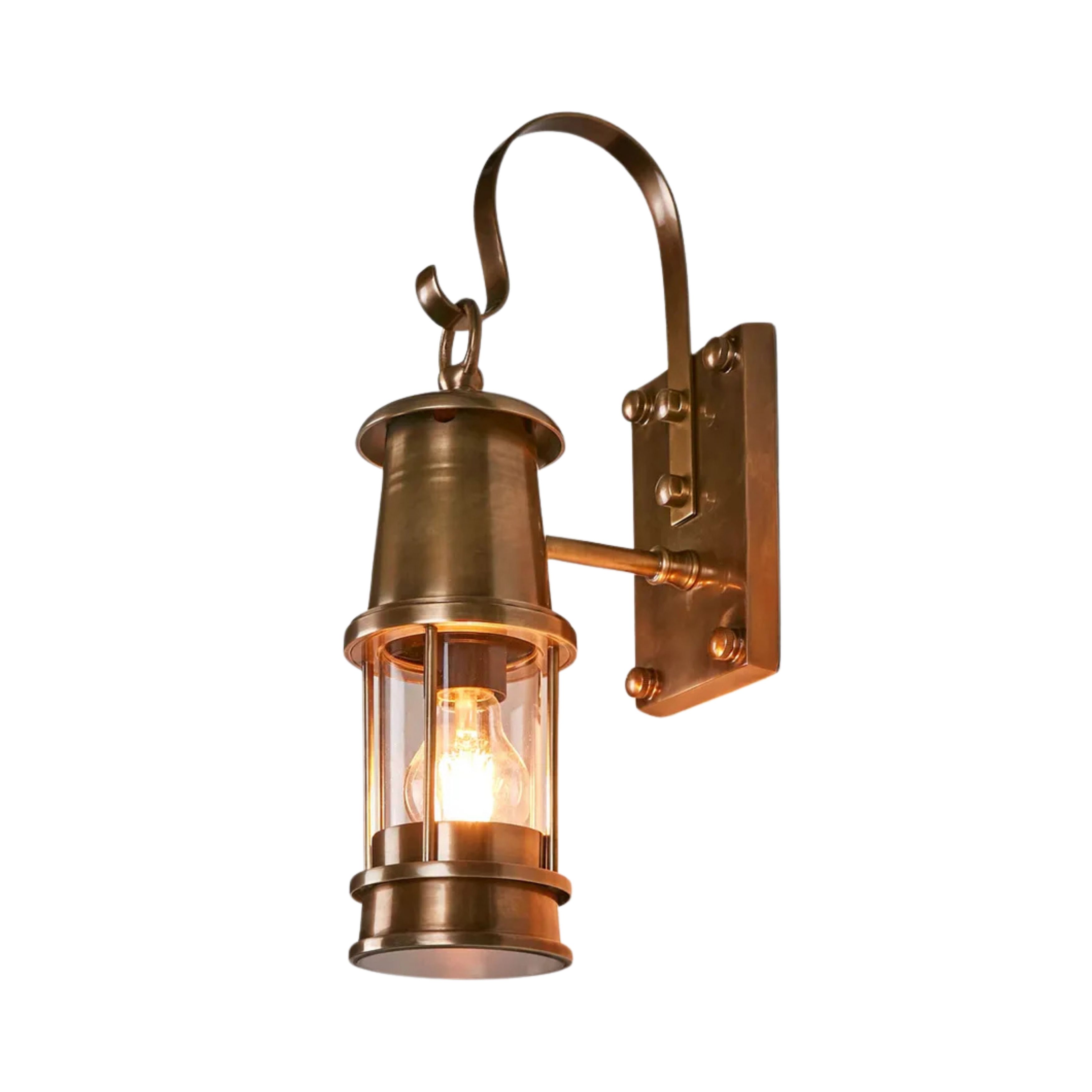 Lascar Antique Brass Outdoor Wall Light