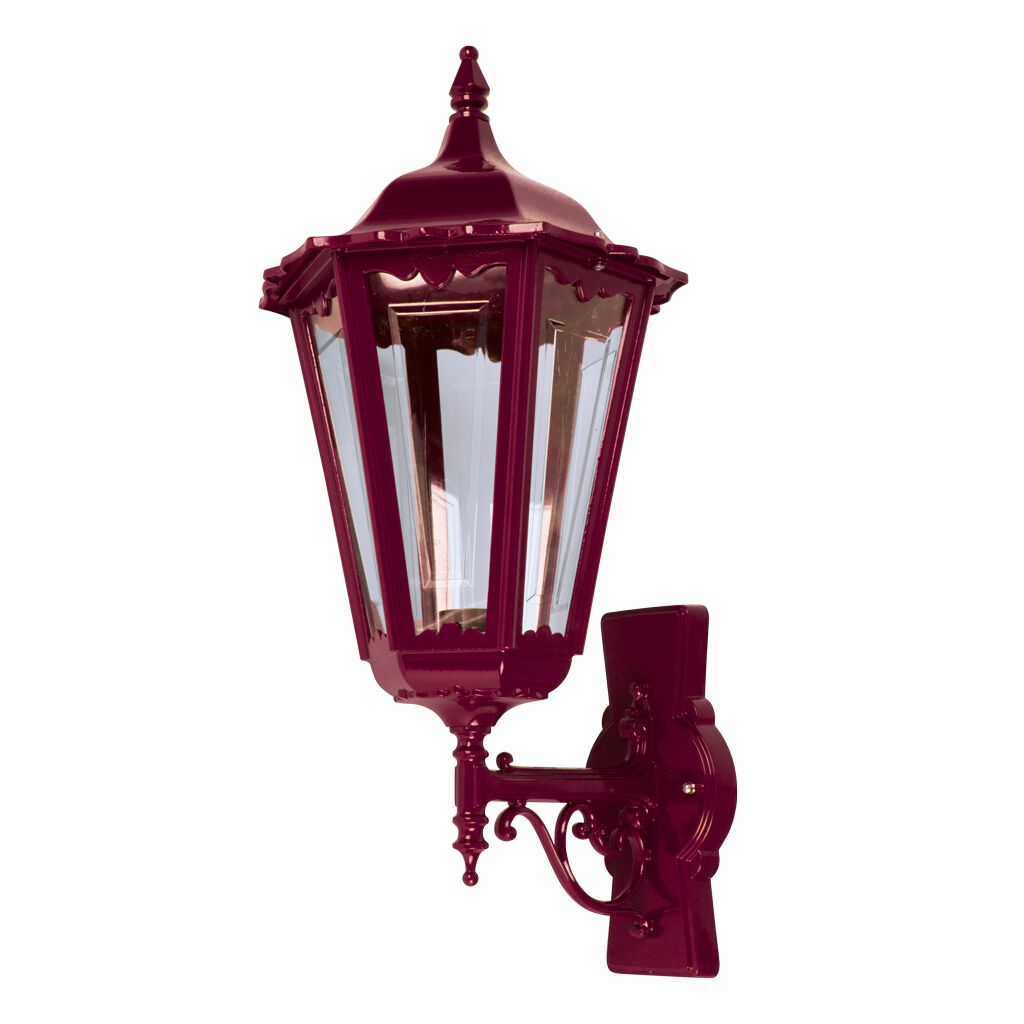 Chester Straight Arm Burgundy Upward Wall Light