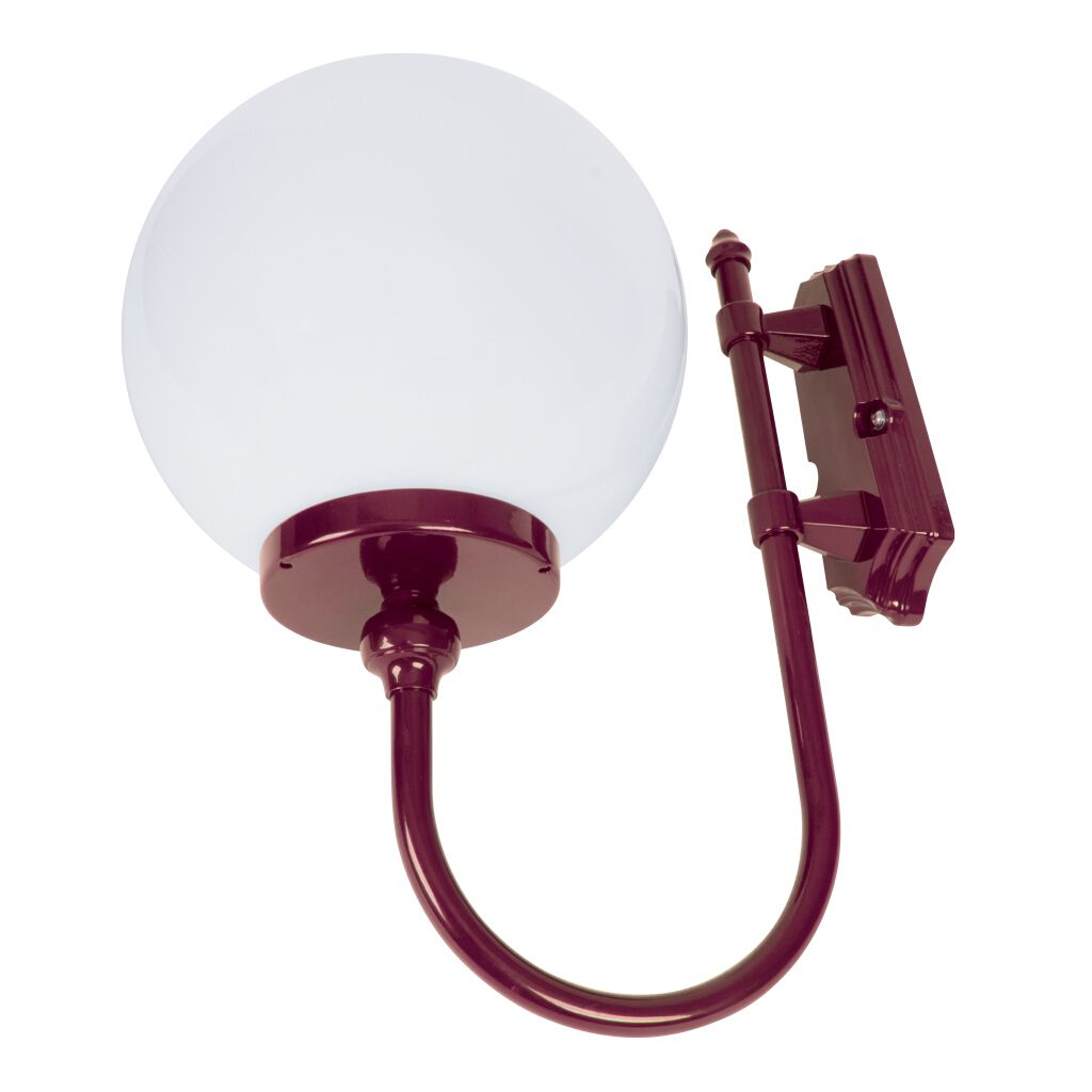Lisbon Traditional Curved Arm Burgundy Wall Light