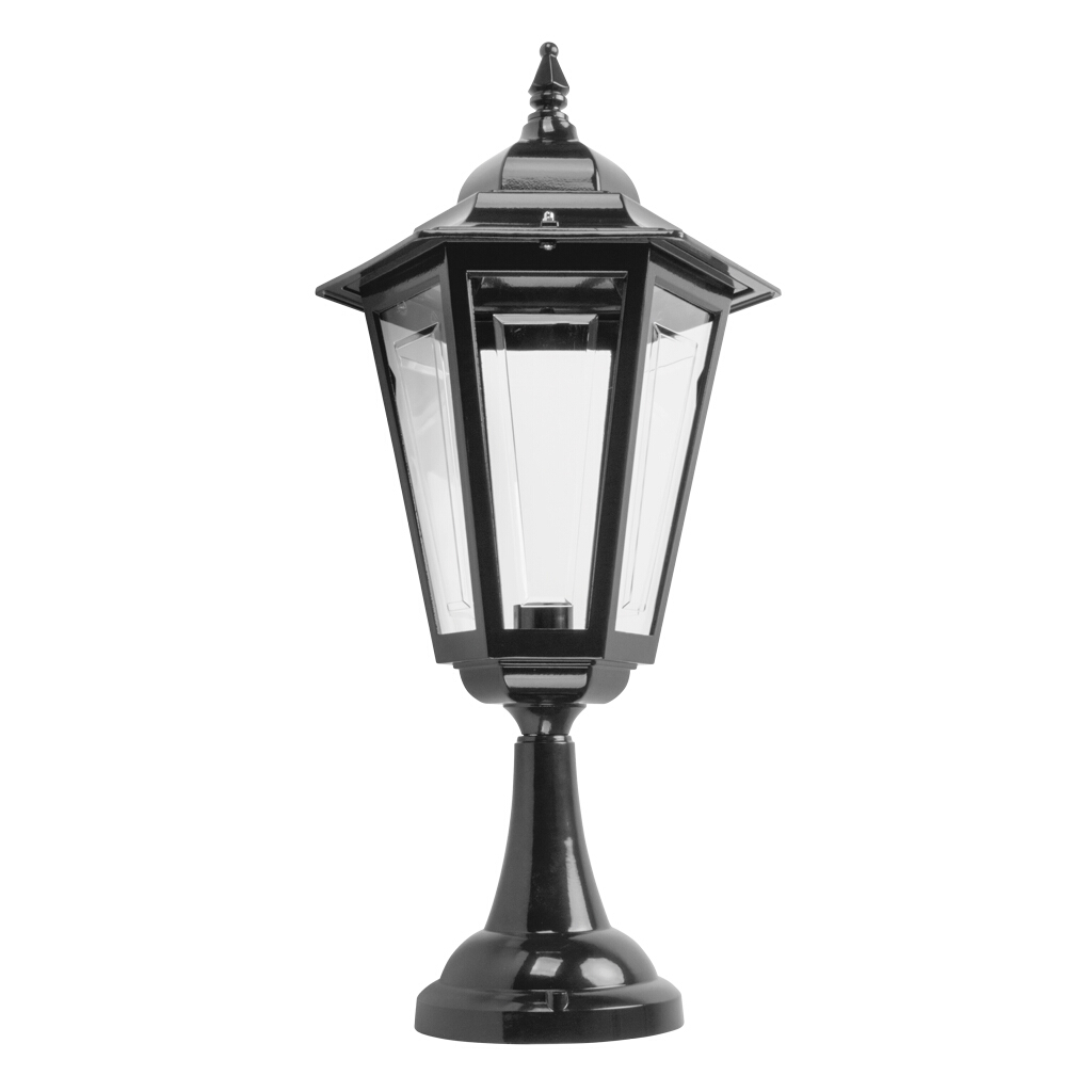 Turin Black Coach Pillar Light