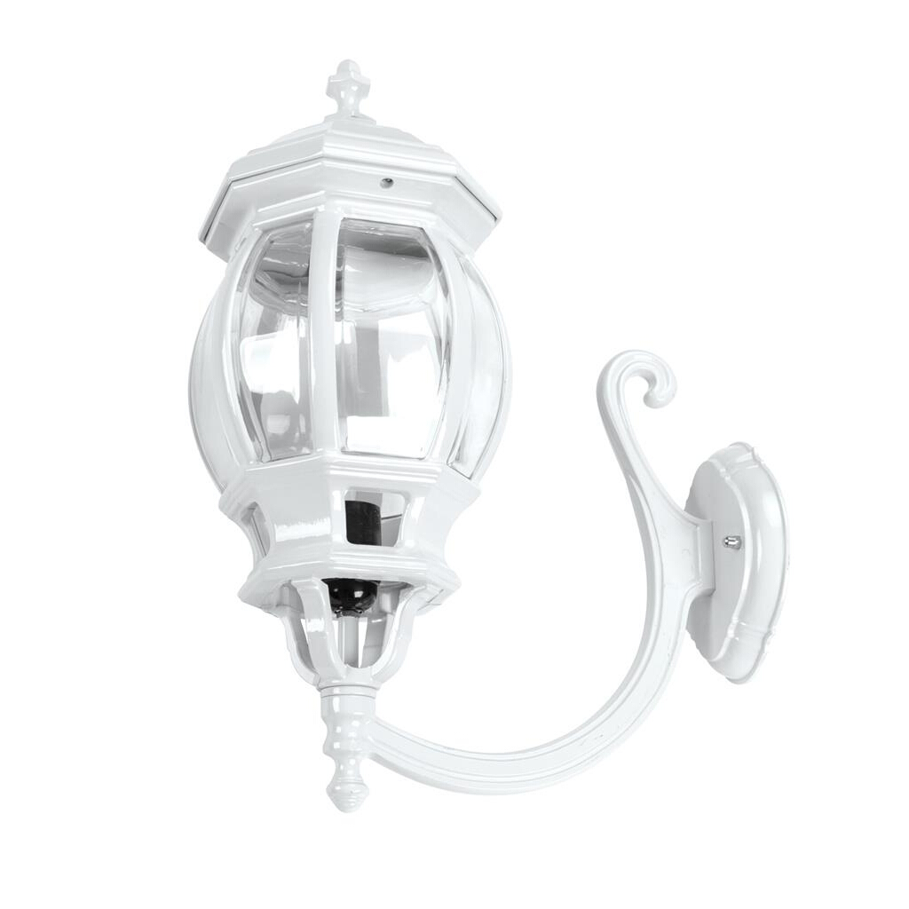 Vienna Curved Arm White Up Wall Light